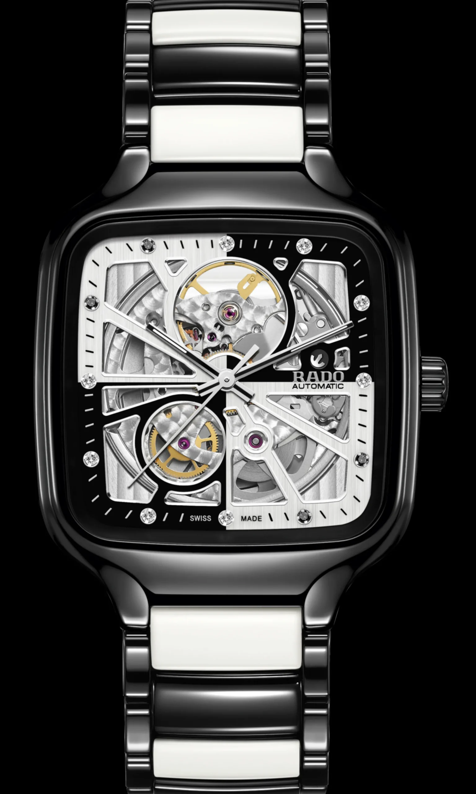 True Square Automatic Open Heart Diamonds Limited Edition*Rado Sale