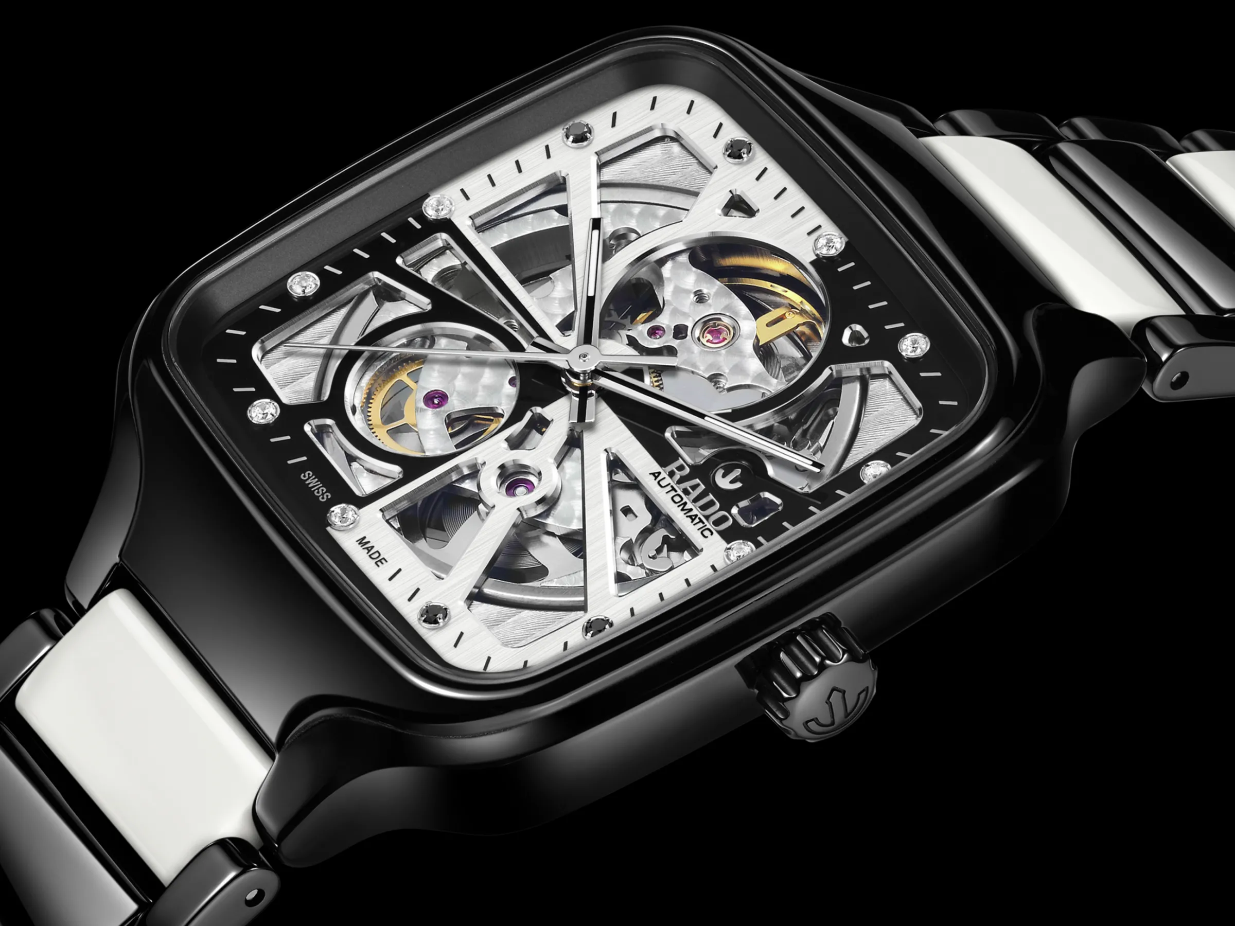 True Square Automatic Open Heart Diamonds Limited Edition*Rado Sale